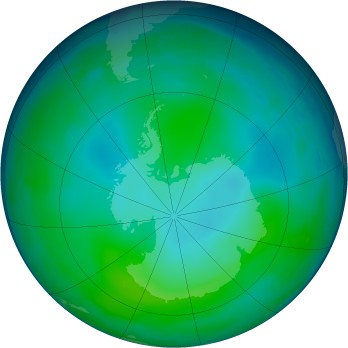 Antarctic ozone map for 1993-06